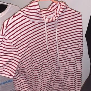 Stripped hoodie t shirt